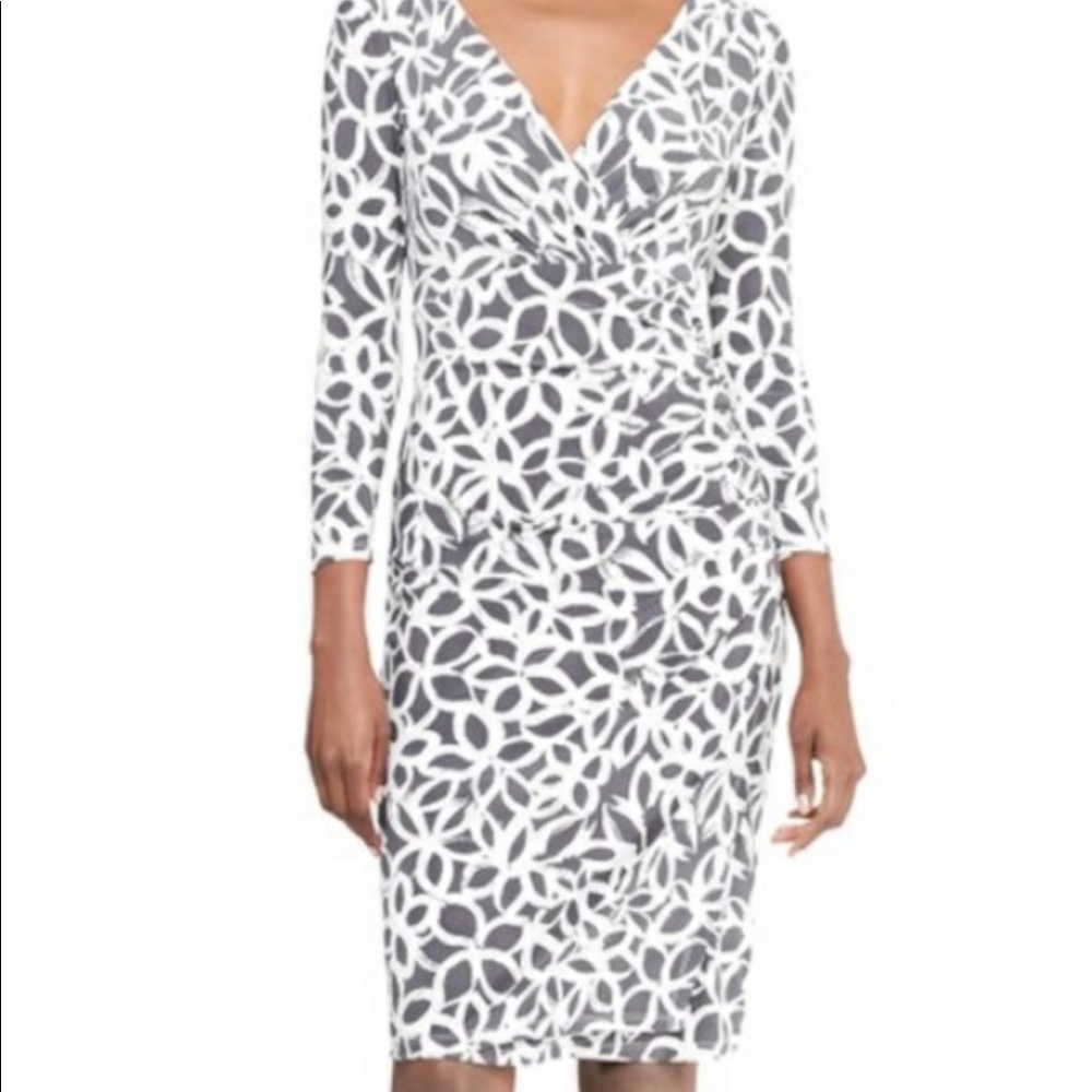 Lauren by Ralph Lauren faux wrap print midi dress